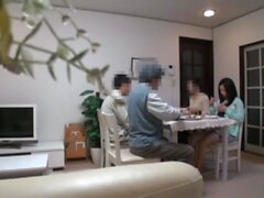 Young asian masseuse wanking an old guy