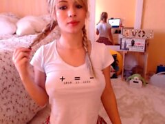 Small titted babe toys her pussy on webcam