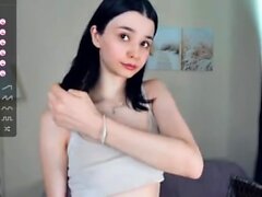 Cute amateur webcam teen girl toying pussy on webcam