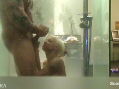 Young German Couple hidden filmed in Shower