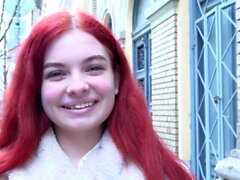 GERMAN SCOUT - Redhead Teen Olivia at Rough Casting Fuck