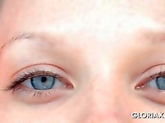 Sex angel teen Gloria opens tiny pink quim in close-up