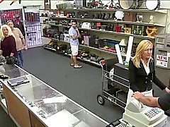 Horny MILF fucks young pawn guy