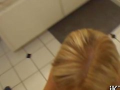 Sweet blonde teen gets dicked after a shower