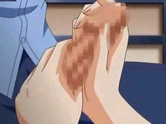 Teen anime girl flicking a big dick