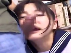 Japanese teen in uniform sucks POV cock