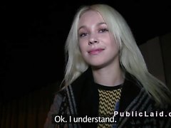 Sexy Russian blonde has public fuck