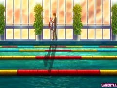 Hentai teen in swimsuit gets fucked