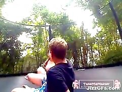 Teen Gets A Creampie On The Trampoline