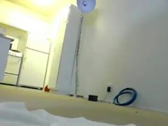 Horny brunette dildoing her pussy on webcam