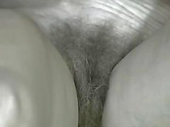 Homemade sex video from a mature slut with very hairy twat