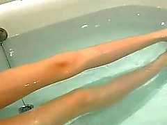 18yo skinny princess fingering in a bath