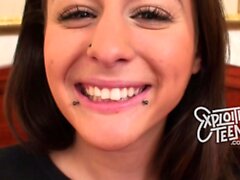 Cute teen with piercings stars in this casting video