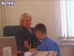 Granny Boss Fucks Young Worker