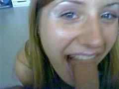 French Girlfriend sucking my cock with her teeth