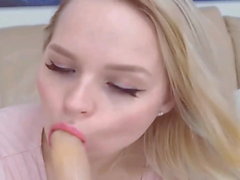 Blonde Beauty Uses her toy