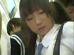 Shy Schoolgirl gangbanged in a public train