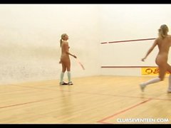 Kinky teen lesbians play squash