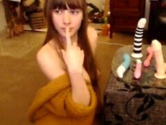 Emo teen Becka solo webcam masturbation