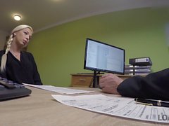 LOAN4K. Talented realtor Karol has to fuck manager for a credit