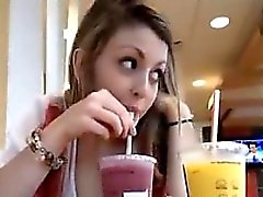 Teen Girl Being Naughty At McDonalds