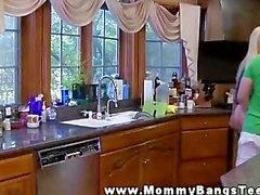 Cougar mom testing son in laws cock
