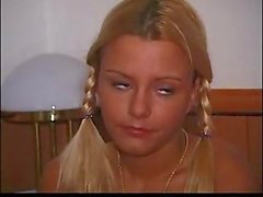 Blonde teen with braids in anal fuck
