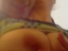 POV close-up with girlfriends blowjob and big tits
