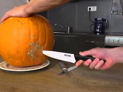 MATURE4K. Halloween pumpkin pie