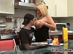 Granny Seduces A Young Guy Into A Bed