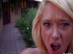 Hot tub blowjob by blonde teen