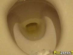 Hairy teen pees in toilet