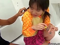 Finger fucking a cute Japanese teenager
