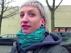 German Scout - Skinny Emo Teen Luna in Street Porn Casting