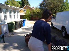 Desperate real estate agents lets pervert fuck her on camera