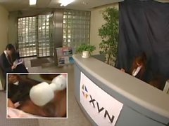 Japanese worker fingered under table