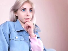 Blonde teen home alone masturbating