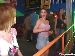 Hot babes shake their asses and pose in public