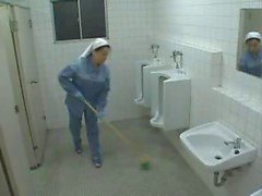 Asian Nurse And Cleaning Lady Help A Patient Jerk Off