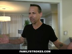 FamilyStrokes - Cute Blond Teen Fucks Around