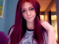 Redhead flashing pussy on LiveSpicyCams-Com