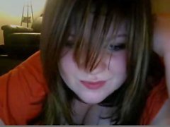 Fat teen with big boobs masturbating on cam