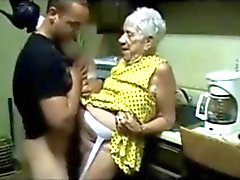 Old Granny gets fucked by a young guy