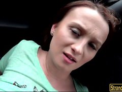 Teen Sadie Leigh gets pounded by stranger guy in the car