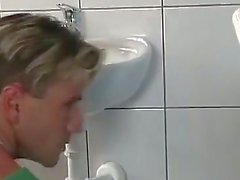 plumber fucks a brunette in toilet